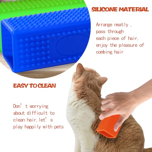 2pcs Pet Dog Cat Hair Remover, Pet Hair Removal Tool, Hollow Cleaner Brush for car，Interior, Furniture, Sofa - color: bluegreen