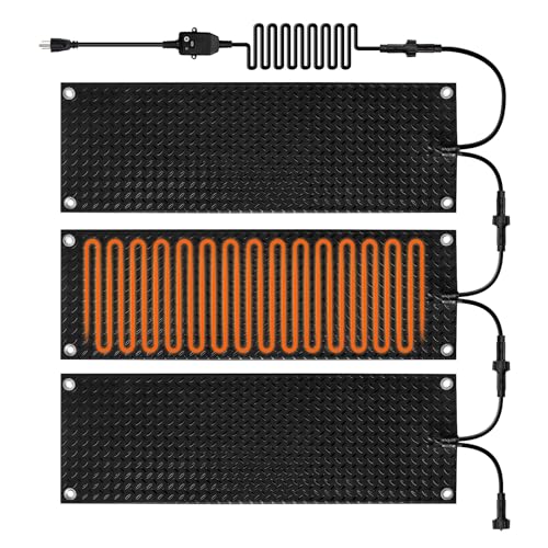 3PCS Heated Snow Melting Mats 10 x 30,Upgraded Anti-Slip Electric Snow Walkway Outdoor Mats,Winter Ice Heat Rubber Mat for Stairs Steps Floor