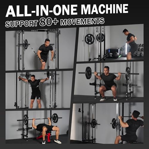 Mikolo Folding Squat Rack, Wall Mounted Power Rack with Cable Crossover Machine & LAT Pull Down, Functional Trainer with 5 Adjustable Function Modes, Home Gym Package - color: Black, size: WR00 Ultra (Alum Pulleys)