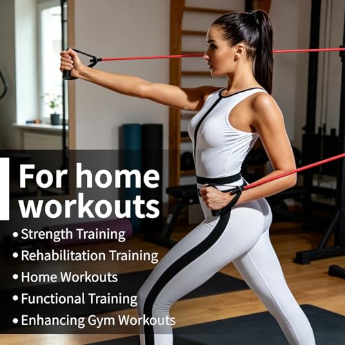 10-Pack Bulk Resistance Bands with Handles, Same Resistance Level, for Resistance Training, Physical Therapy, Home Workouts, Fitness & Pilates - color: Red 20-25LBS