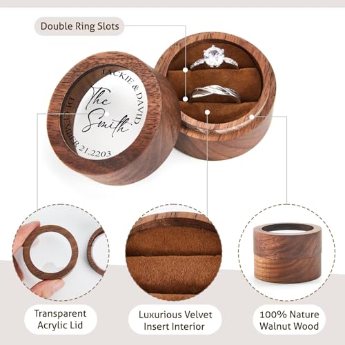 wood ring box (D-custom) - color: D-custom