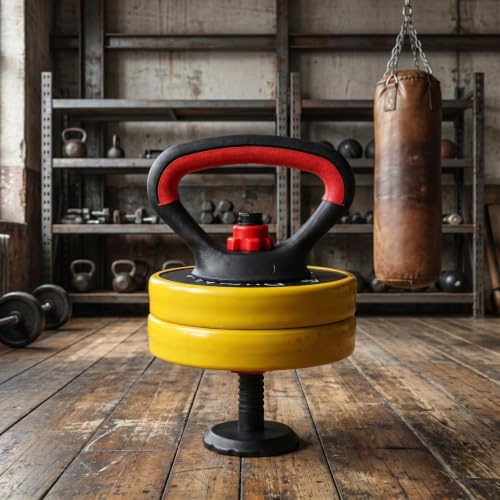 UPKOCH Adjustable Kettlebell Handle for Weight Plates, Dumbbell Converter Grip Attachment for Home Gym Strength Training, Loadable Workout Equipment
