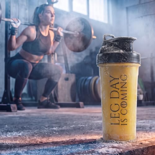 Hydra Cup ShakerShark - 2 Pack 28 oz Protein Shaker Bottles for Protein Mixes with 2 Weighted Wire Whisks, Leak Proof Shaker Cups for Protein Shakes and Pre Workout (Leg Day/45) - color: Leg Day/45+45