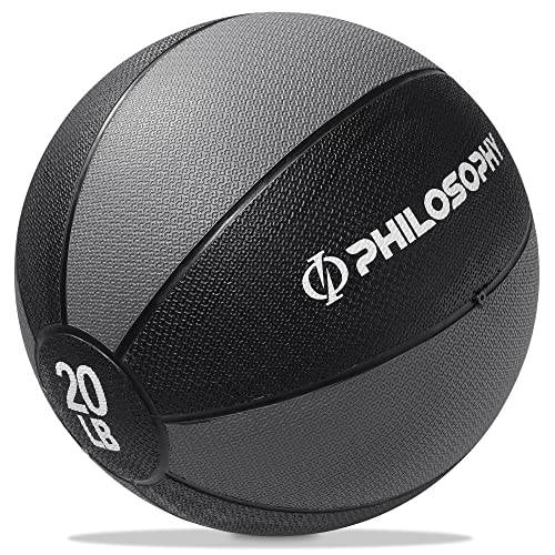 Philosophy Gym Medicine Ball - Weighted Fitness Non-Slip Ball - style: 20 LB