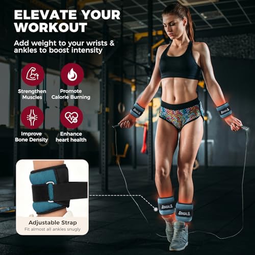 BAGAIL Ankle Wrist Weights for Women & Men, Set of 2 (Available in 0.5/1/2/3/4/5 lb Each), Wearable Leg Arm Weights with Sleek Design & Secure Fit for Walking, Running, Pilates, Home Fitness - color: Blue, size: 1 Lb Pair (0.5 Lb Each)