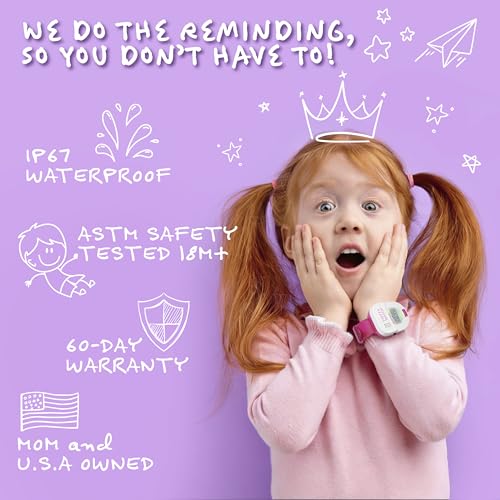 Potty Watch for Kids Potty Training - Potty Training Watch with 3 Fun Flashing Lights and Music - Water-Resistant Watch - Potty Watch Remind Kids Every 30, 60 or 90 Minutes - Pink - color: Pink, size: Watch