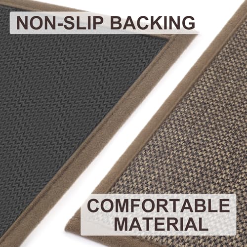 LEKEEPGO Door Mat 17"x29", Non Slip Door Mat Indoor Entrance, Rubber Backing Indoor Door mats Washable Absorbent Low-Profile Doormat Front Entryway Entry Resist Dirt Inside Door Mats, Brown - color: Coffee, size: 1'5" X 2'5" (Rectangular)