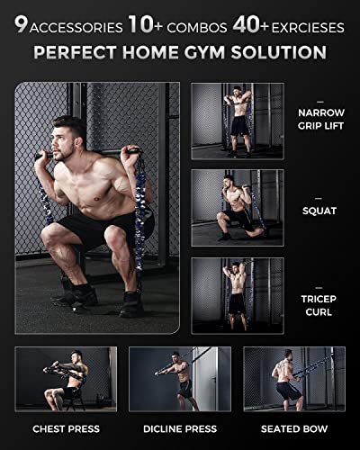 Innstar Multi-Function Resistance Bands for Working Out, Push Up Exercise Bands Resistance Bands Set for Bench Press Gym Equipment, Home Workout, Travel Portabl - color: Men 200Lbs Desert