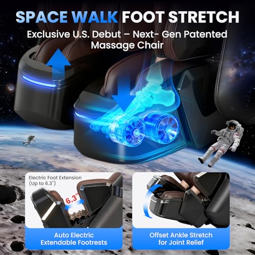 4D Massage Chair Full Body with Space Walk & Ankle Stretch, 2026 Zero Gravity 55“ SL-Track Shiatsu Massage Chair Recliner, Electric Calfrest Extension & Foot Rollers, AI Voice Control S002 Black - color: Black