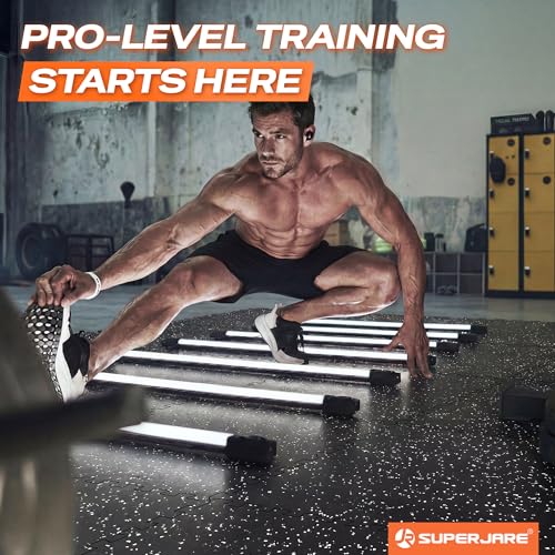 SUPERJARE 30" x 30" Larger Rubber Top Exercise Equipment Mats, 0.56" Thick 12PCS 75 Sq Ft High-Density EVA Foam Interlocking Gym Flooring, Big Workout Mat for Home Gym, Floor Protection, Black/Grey - size: 12 Tiles (75 Sq Ft)