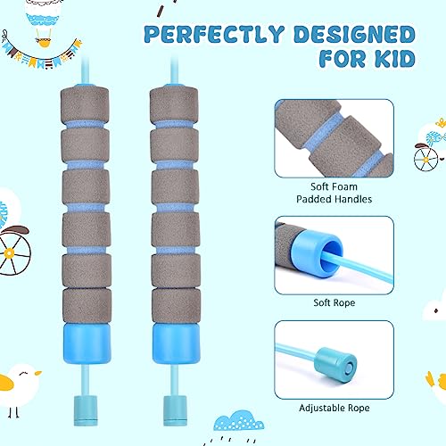 Flintronic Skipping Ropes for Children, 2 Pack Adjustable Jumping Rope for Kids, 2.6m Skipping Rope with Skin-Friendly Foam Handles, Soft Jump Rope for Girls Boys Exercise Workout Outdoor