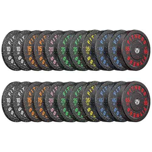 2" Bumper Plates Set Olympic Weight Plates for Barbell Strength Training | Papababe 2Inch Weights Plates Set, Floor Protective Plates, 20-600lbs Rubber Bumper Plates for Weightlifting, Bench Press - size: 600 LB SET, style: High Bounce