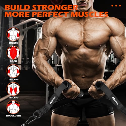 HOXWC Cable Handles Gym Equipment, Heavy Duty Resistance Band Handles, Replacement Exercise Handles for Cable Machine, Pulley System, Strength Trainer, Pull Down Workout, Home Gym Cable Attachments - color: Black