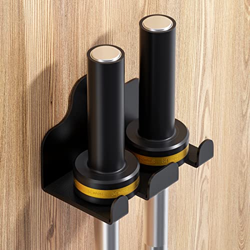 JNIHEEP Olympic Barbell Hanger,Garage Gym Bar Wall Rack,Vertical Barbell Mount Rack,Black Powder Coated,Space Saving Commercial or Home Gym Accessory,Holds Under 33mm Bar Size - color: ‎Black 2Hooks