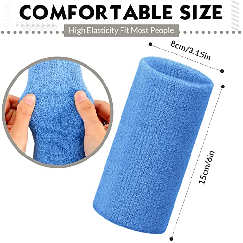 Lenwen 4 Inch Wrist Sweat Bands for Men Women Absorbent Tennis Wristbands Cotton Terry Cloth Sports Wrist Sweatbands for Tennis Basketball Football Running Gym Workout - color: Classic Color