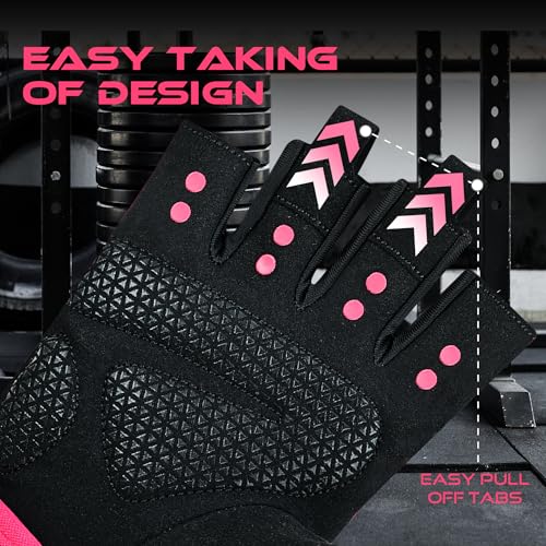 BEAST RAGE Workout Gloves for Men & Women - Fingerless Gym Gloves with Palm Protection, Breathable & Lightweight for Weightlifting, Cycling & Pull Up - color: Magenta, size: Small