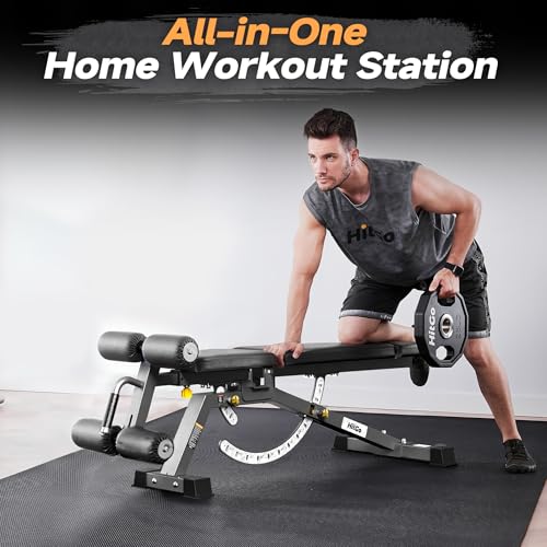 Adjustable Weight Bench with Transport Wheels for Home Gym - color: Basic - Black/Grey