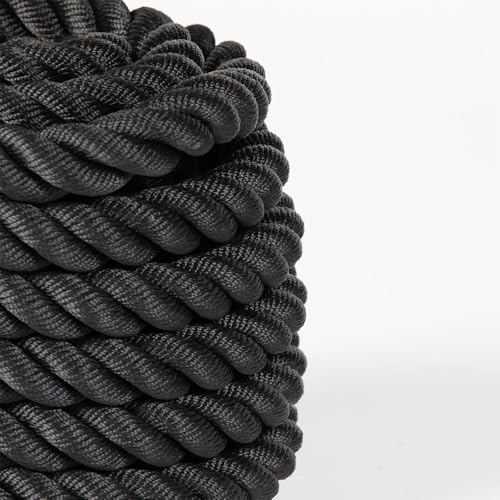 Titan Fitness Battle Rope 30ft x 1.5in, Poly Dacron Heavy Rope for Home Gym Conditioning Workouts, Cross-Train, Strength Training Exercises