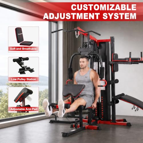 Home Gym System Workout Station, Smith Machine & Leg Press – Multifunctional All-in-One for Full Body Strength Training - size: LX-900