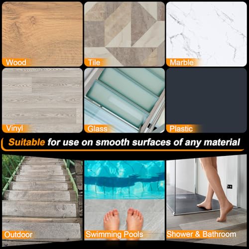 SMILOOL Clear Non-Slip Treads for Wooden Steps Indoor 5 Pack 4" x 24" Pre-Cut Anti-Slip Strips, Grip Tape Transparent Grips for Wood Stairs, Dogs, Kids and Pets, Waterproof - size: 4" X 24"
