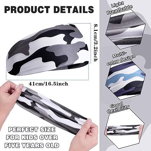 Deekin 6 Pcs Sweatbands for Kids Soccer Headbands Boys for Sports Breathable Sweat Wicking Headband for Kids Athletic Baseball Football Youth 5-15 Years Old - color: Colorful