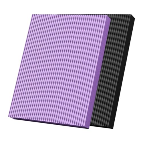 2 Packs Exercise Balance Pads, Non-Slip Foam Balance Pad High-Density Knee Pad for Physical Therapy, Yoga, Fitness, Stability Training - color: Black/Purple, size: 17.7x13.7x1.57 inch