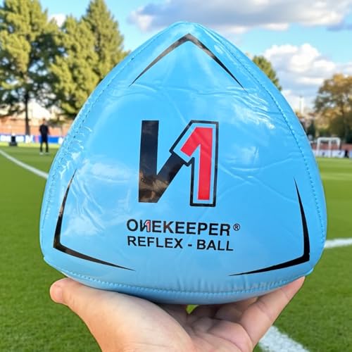 ONEKEEPER Soccer Reflex & Reaction Ball - White, Orange, Blue, Pink, and Fluo Yellow, Agility and Coordination Training for Kids and Juniors (Pump Not Included) - color: Sky Blue