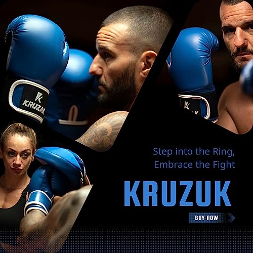 Kruzak Boxing Gloves for Men & Women, Sparring & Kickboxing Gloves, Muay Thai & MMA Gloves, 8-16 oz - color: Blue, size: 10 oz