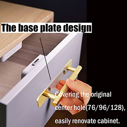 12 Pack 5 Inch 128 mm Self-adhesive Gold Barrel Knurled Cabinet Handles with Base Plate Aluminum Cabinet Pulls for Drawer Sliding Door Charcuterie Board Gold Drawer Handles Drill&Punch Free - color: BarrelGold 3M, size: 5 Inch