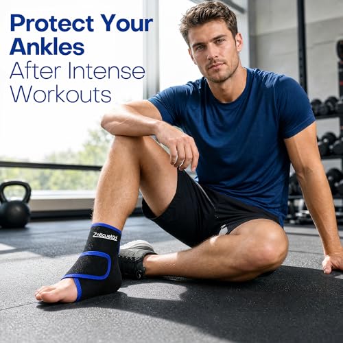 Ankle Ice Pack Wrap Reusable Gel Cold Compression for Foot Discomfort Ice Wrap for Feet Swelling and Recovery Plantar Fasciitis Achilles Tendonitis Sprained Ankles Heel Spur Pain Relief (Black) - color: Black