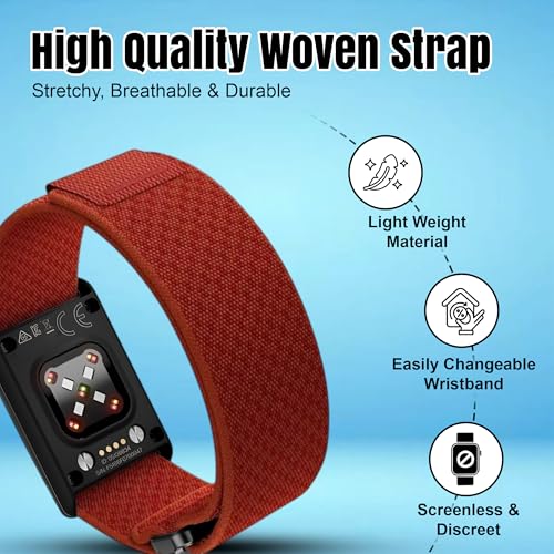 DADO Breathable Nylon Replacement Watch Band Compatible with Polar Loop – Lightweight, Ideal for All Weather Use Sport Strap with Adjustable Hook & Loop Closure - color: Orange Flame