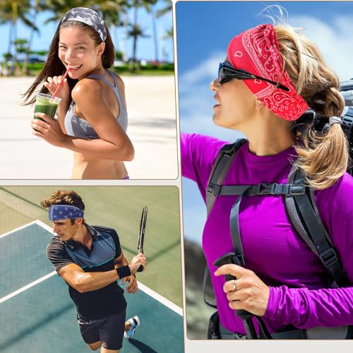 Foaincore 16 Pcs Sports Headbands for Men Sweatbands for Women Workout Stretchy Non Slip Hair Band Sweat Wicking Running Headband for Cycling Hiking Yoga Ice Hockey - style: Classic Style