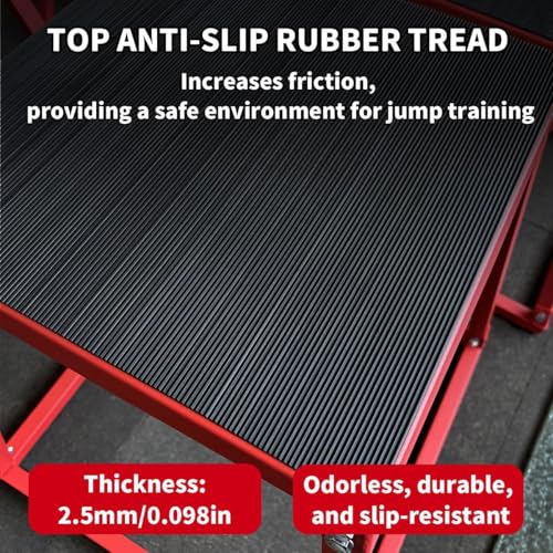 12/18/24/30 Inch Steel Plyometric Jumping Box, Anti-Slip Step Platform Jump Box for Strength and Conditioning Training, Exercise Jump Boxes for Home Gym - color: Red, size: 12 inch