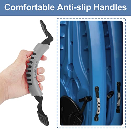 HLOGREE Kayak Handles 2/4 Pack,Kayak Carry Handle with Rivets,Kayak Replacement Handles,Kayak Handles for Emotion/Pelican/Hobie/Lifetime/sit on top/Ocean/Wilderness Accessories,Kayak Parts - color: Gray - 4PCS Kayak Handles