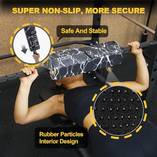 POWER GUIDANCE Square Hip Thrust Pad Barbell Squat Pad Protective Pad for Barbell Bench Press, Barbell Hip Thrusts, Weight Lifting, Squats, Lunges - Fit Standard and Olympic Bars - color: Black#Marbling