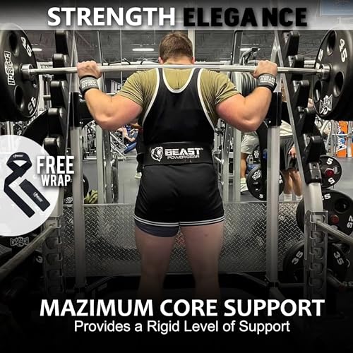 Beast Power Gear Weight Lifting Belt Lever Buckle 10MM 13MM Thick & 4 Inches Free Strap Weightlifting, Powerlifting, Deadlifts, Squats Men Women - color: Black/Black, size: Medium