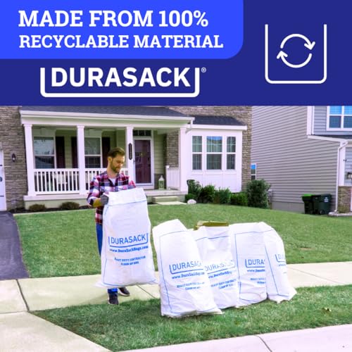 DURASACK Contractor Bags Heavy Duty 40-Gallon, Pack of 16 | Reusable White Woven Polypropylene Contractor Garbage Bags