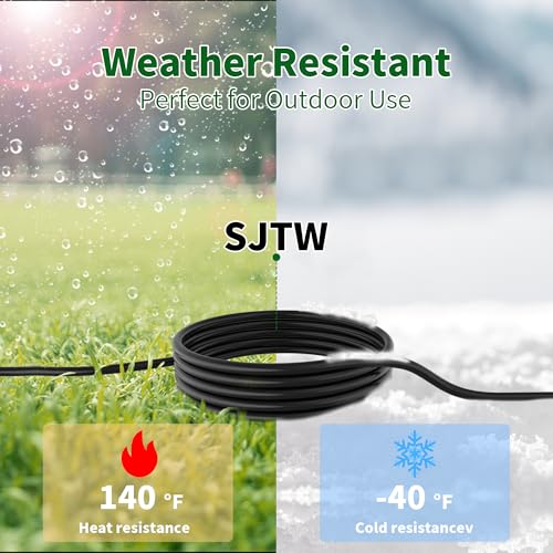 2 Way Power Cord Splitter Cable 6 Ft-3 Prong 1 to 2 Extension Cord-Outlet Saver-Elecan Male to Female Y Splitter Power Extension Cable Strip–UL Certified SJTW 16 Gauge 13 A/125 V–Black - size: 6 FT