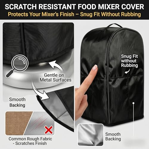 Commercial Food Mixer Cover,For Commercial Mixers 20QT and under,High Density Waterproof and Dustproof Mixer Black Cover（only cover) - size: Suitable for 20-quart