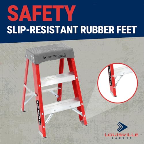 Louisville Ladder 2-Foot Fiberglass Step Stool Industrial, 300-Pound Load Capacity, Type IA, FS1502 - size: 2 feet