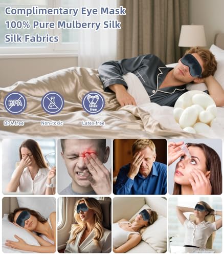Adjustable Inflatable Cervical Traction Device, Soft Neck Stretcher Support Pillow with Sleep Eye Mask