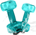 Water Weights for Pool Exercise Set of 2, Aquatic Exercise Dumbbells with Non-slip Handle, PE Materials Water Dumbbell Aerobics for Water Aerobics Weight Loss - color: Green