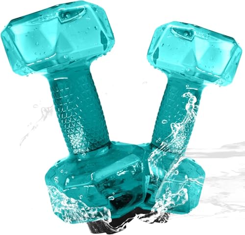 Water Weights for Pool Exercise Set of 2, Aquatic Exercise Dumbbells with Non-slip Handle, PE Materials Water Dumbbell Aerobics for Water Aerobics Weight Loss - color: Green
