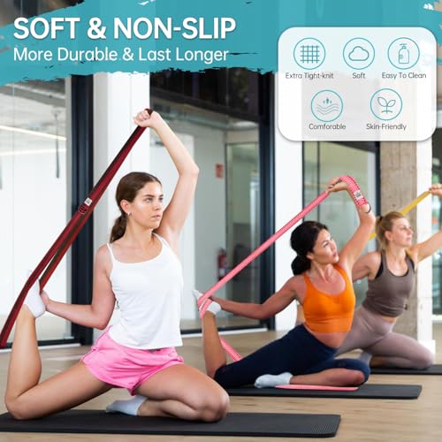 Yoga Exercise Adjustable Straps 8FT with Durable D-Ring for Pilates & Gym Workouts | Hold Poses, Stretch, Improve Flexibility & Maintain Balance - color: Brown&Black