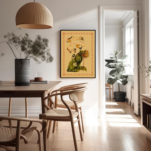 Poster Master Vintage Poster - Retro Green Lion Devouring The Sun Print - Hermetic Art - Mythology Art - Gift for Men & Women - Wall Decor for Living Room or Bedroom - 8x10 UNFRAMED Wall Art - color: Style-06, size: 8"L x 10"W