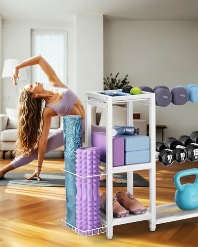 FHXZH Dumbbell Rack Stand Only - Adjustable Weight Rack for Home Gym, Heavy-Duty Weight Stand for Dumbbells Kettlebells - color: White