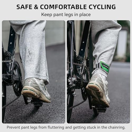 ROCKBROS Bicycle Ankle Leg Strap Safety Cycling Trousers Strap Bike Reflective Wrist Ankle Bind Bands Pant Leg Bands for Cycling Jogging Running Gear - color: Pink
