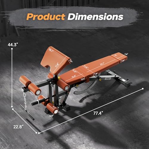 Adjustable Weight Bench with Transport Wheels for Home Gym - color: Full - Black/Brown