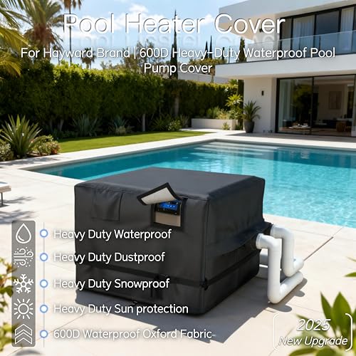 Pool Heater Cover for Hayward Brand | 600D Heavy-Duty Waterproof Winter Cover | Waterproof Pool Pump Cover, Equipment Cover 39" L*33.5" W*27.5" H