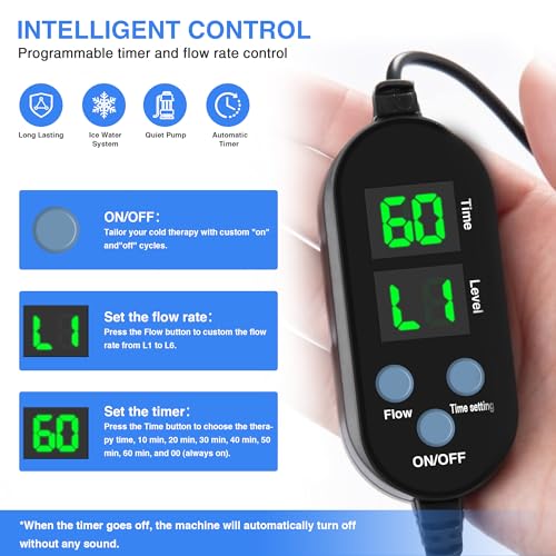Cold Therapy Machine, Portable Ice Therapy Machine for Knee After Surgery with Programmable Timer & Flow Rate, Quiet Pump, Knee Pad, Cold Therapy Unit for Long-Term Relief and Recovery, Deep Blue - color: Deep Blue